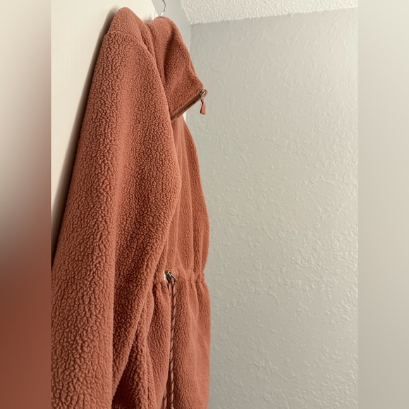 Women's Cozy Fleece Jacket - Rust XL - Picture 5 of 8
